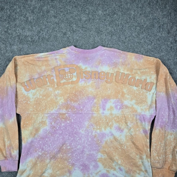 Walt Disney Spirit Jersey Shirt Unisex Large Orange Pink Tie Dye Long Sleeve - Picture 8 of 14